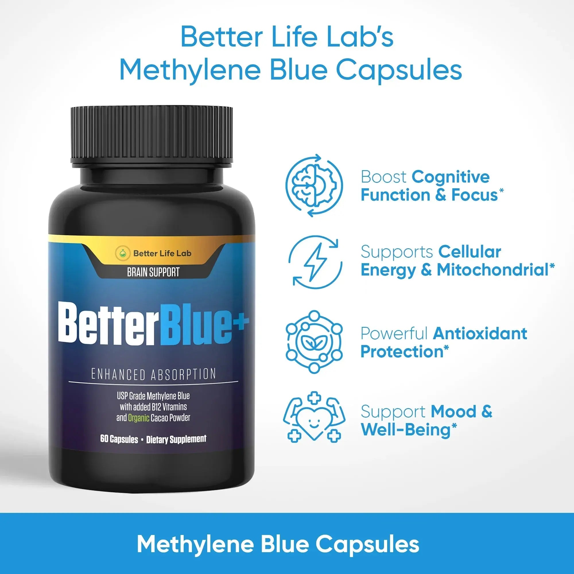 Methylene Blue Capsules – Cognitive Support & Cellular Energy Boost - Better Life Lab