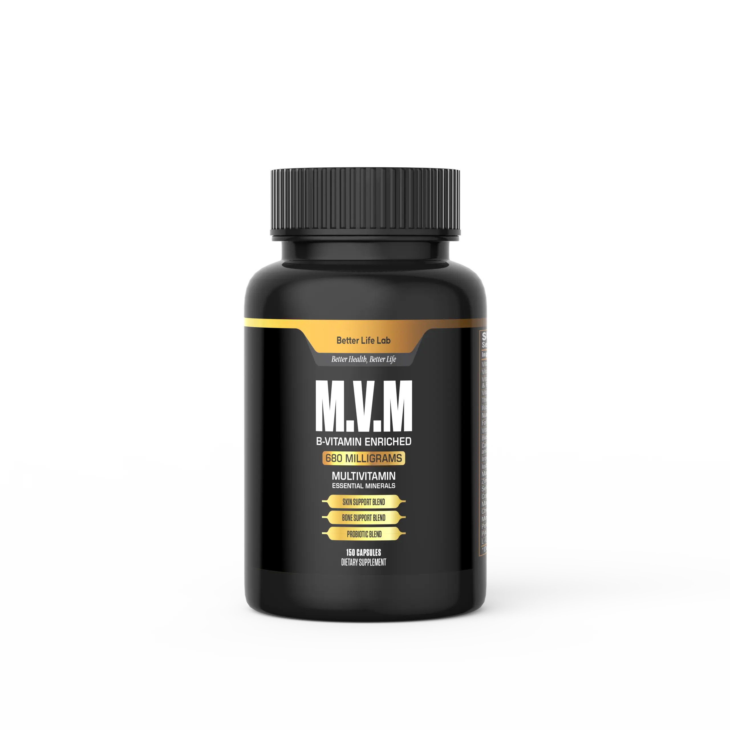 Better Life Lab M.V.M. – Advanced Multivitamin & Multimineral Formula (150 Caps) - Premium Health Supplement - Image 1
