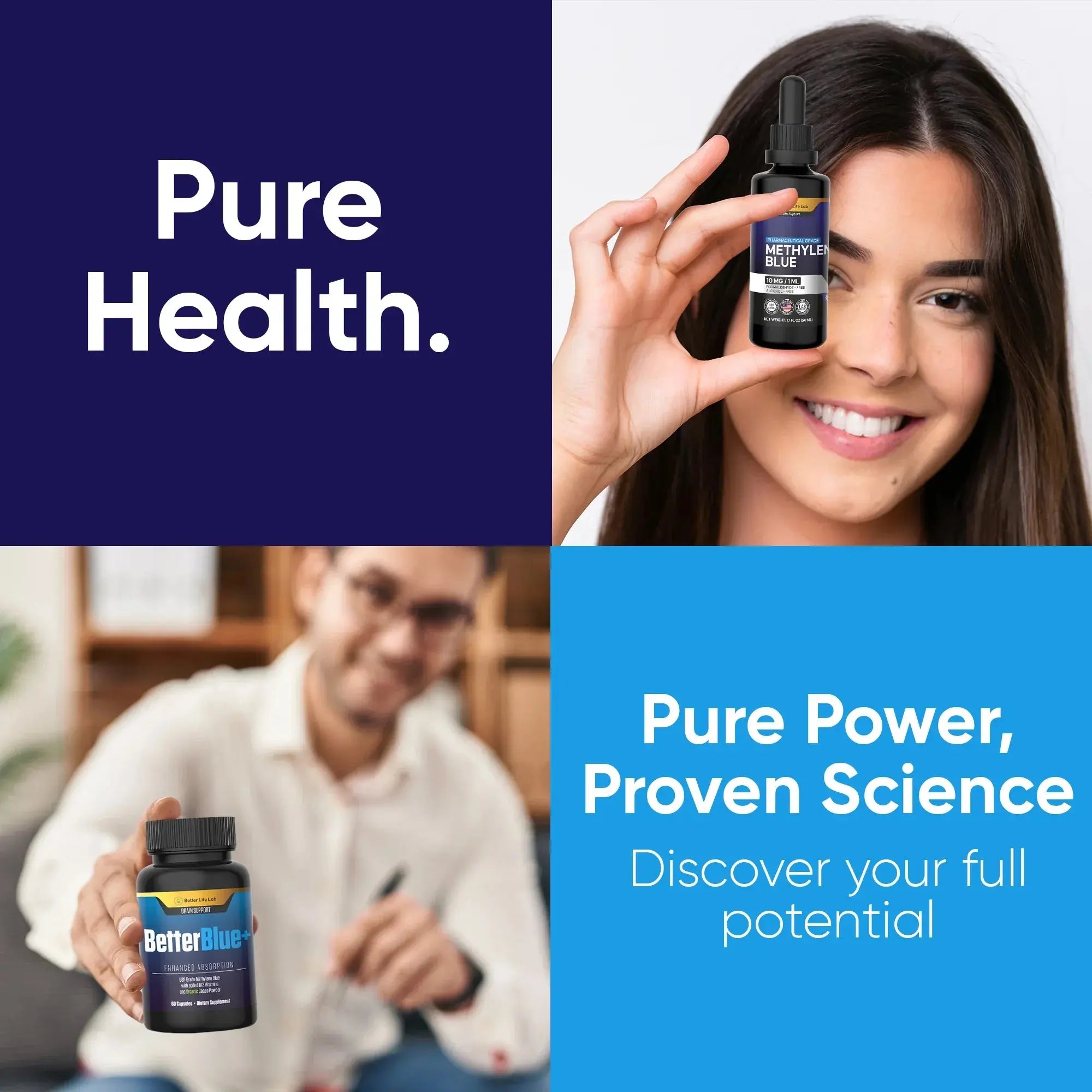 Methylene Blue Capsules & Tinctures Combo Pack – Cognitive Support & Cellular Energy Boost - Better Life Lab