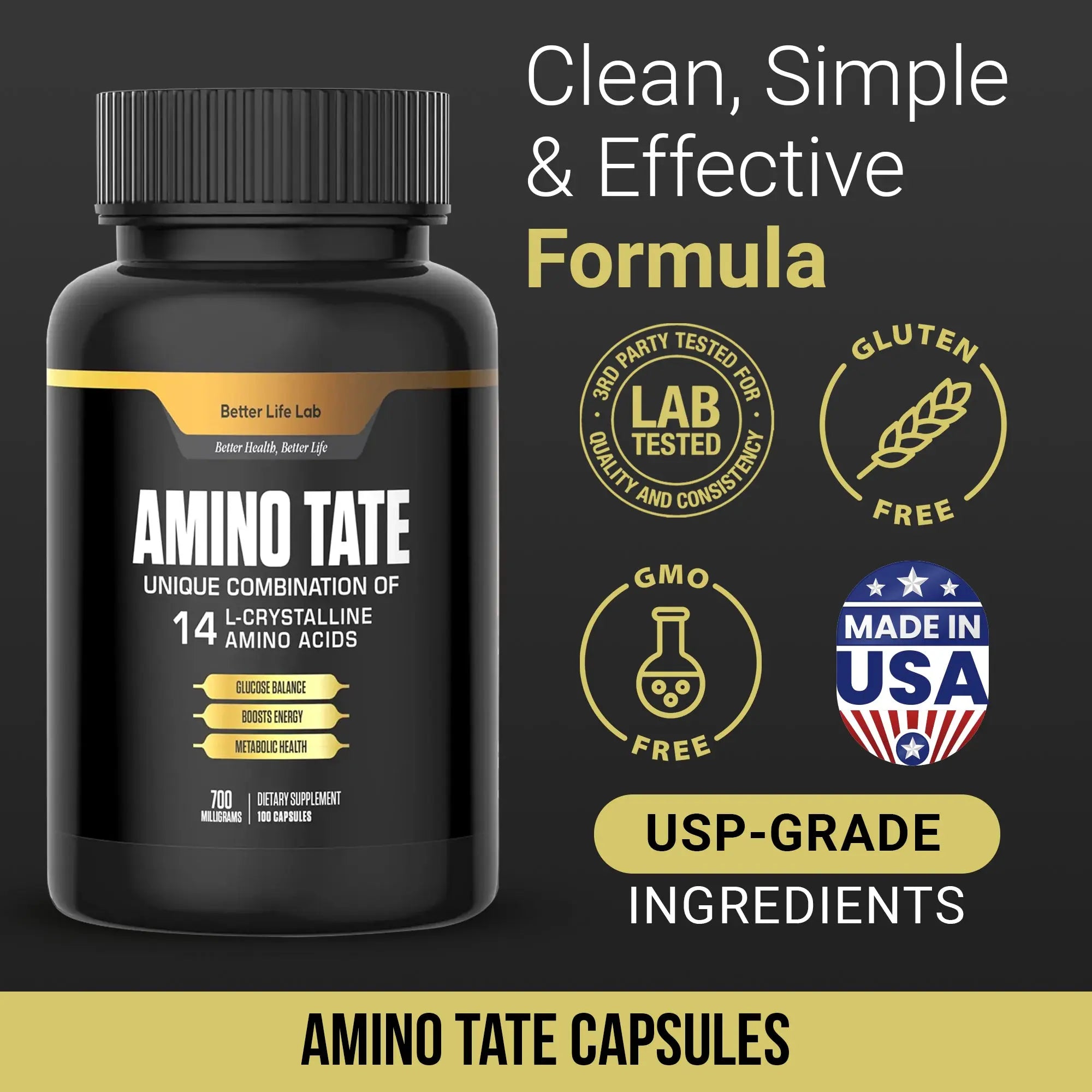 Better Life Lab AMINOTATE – Advanced Amino Acid Support for Glucose Balance & Energy - Premium Health Supplement - Image 2