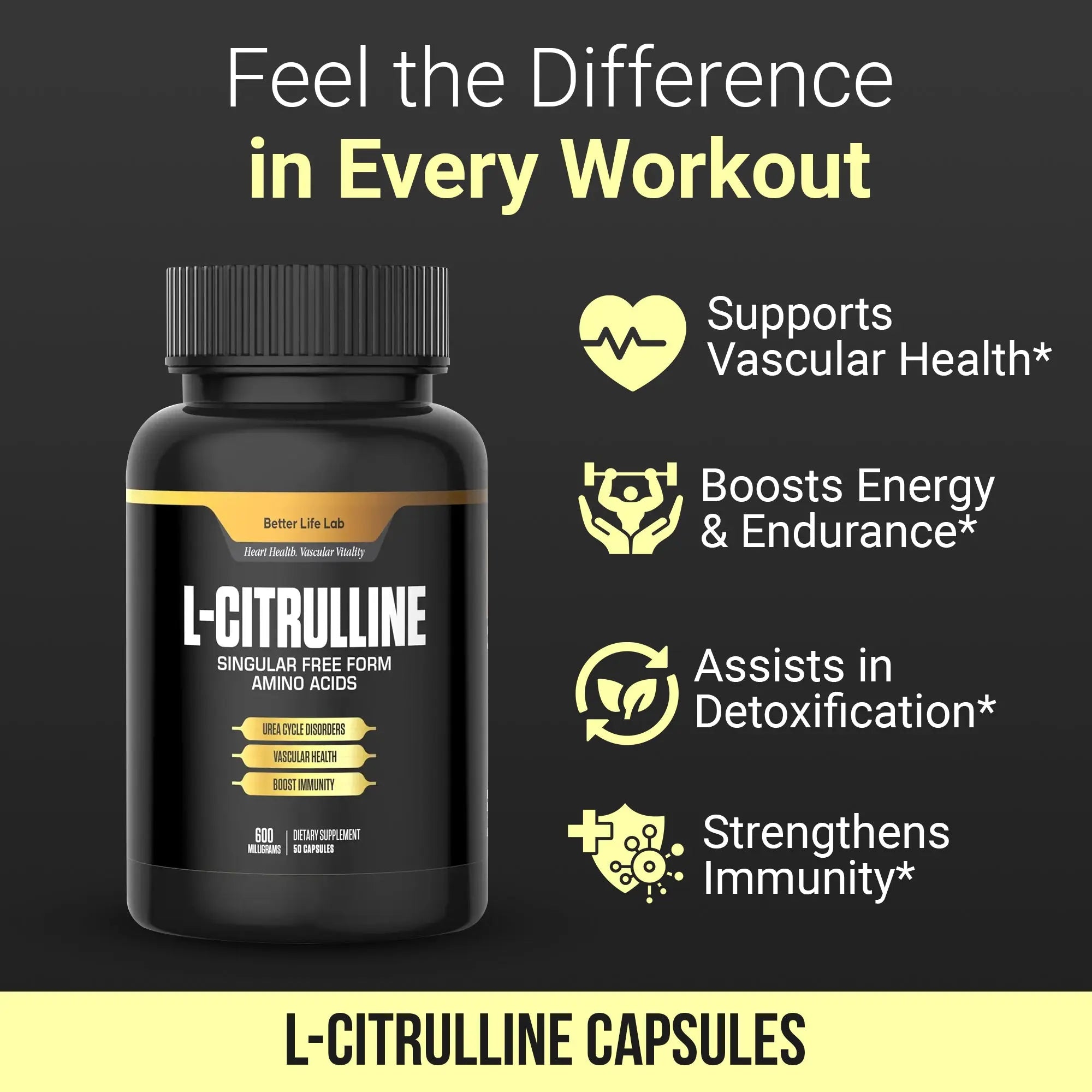 L-Citrulline – Singular Free-Form Amino Acid for Vascular Health & Energy Better Life Lab