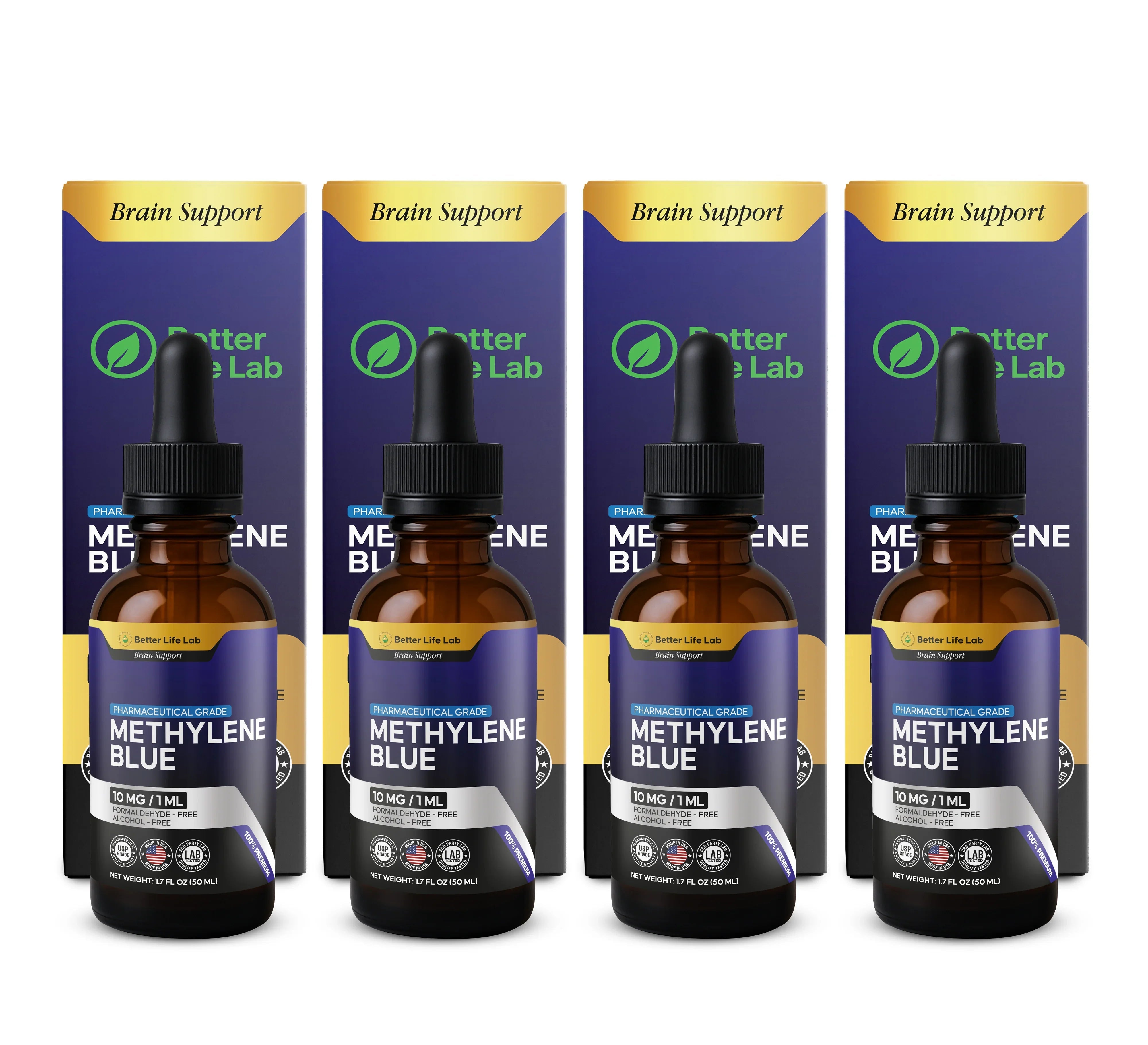 Methylene Blue (USP Grade) Pharma Grade Supplements (4 Pack) Better Life Lab