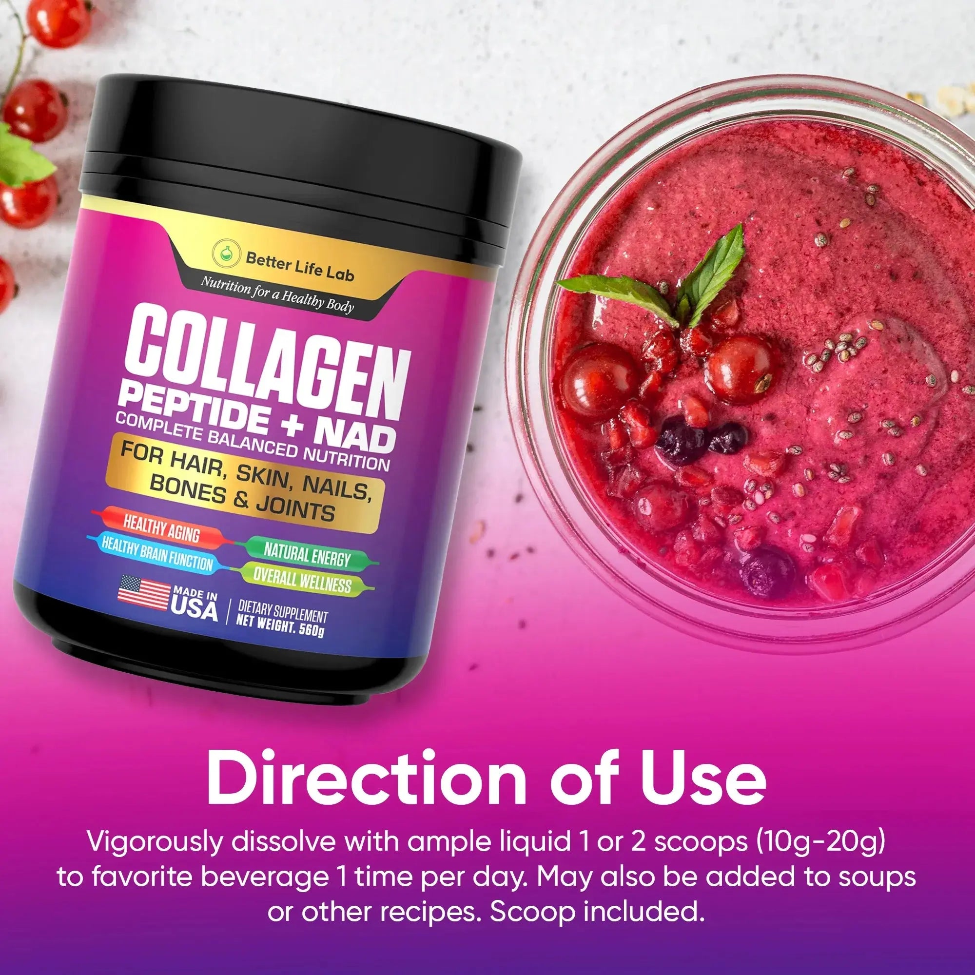 Collagen Peptide for Hair, Skin, Nails, Bones & Joint - Better Life Lab