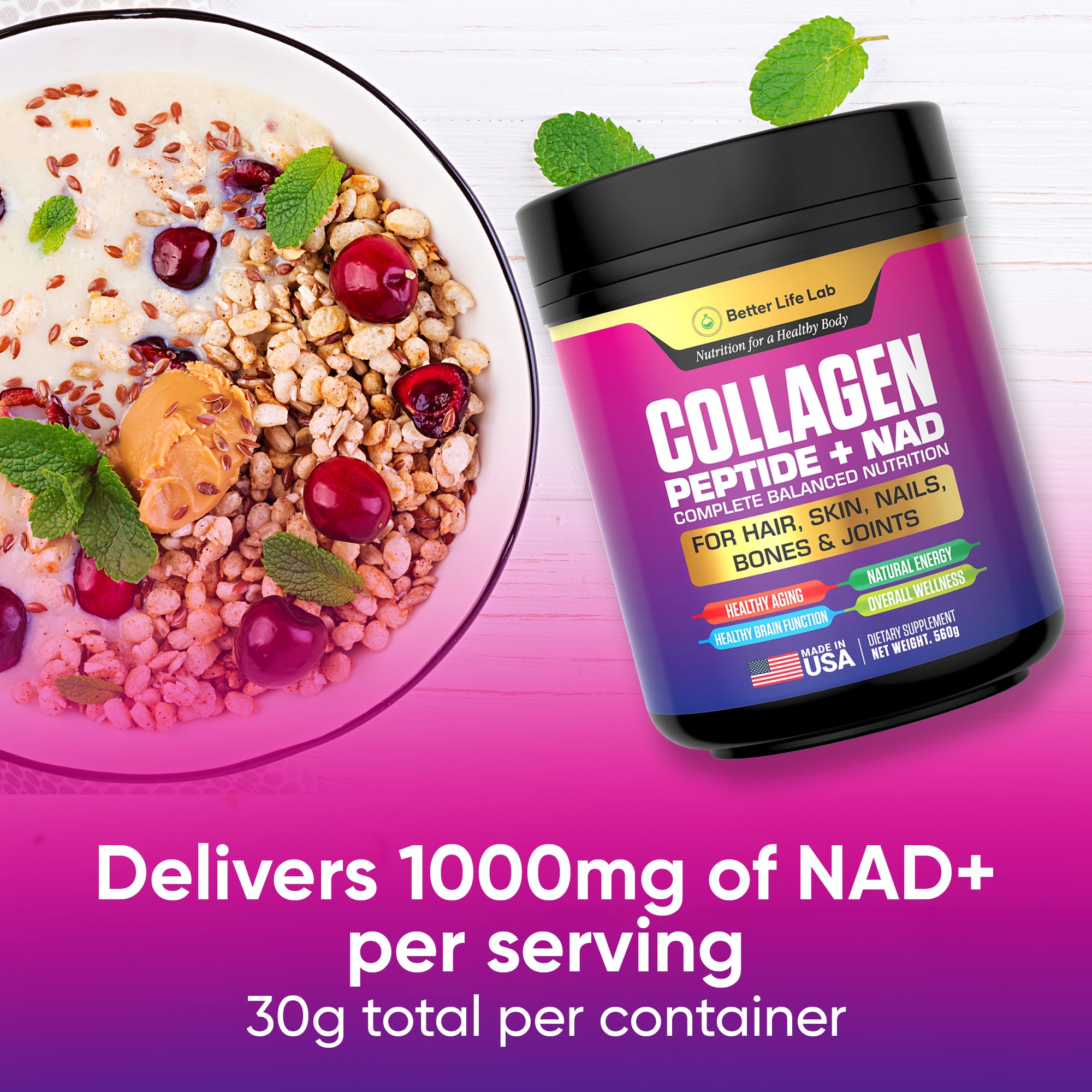 Collagen Peptide for Hair, Skin, Nails, Bones & Joint (NAD Supplement)