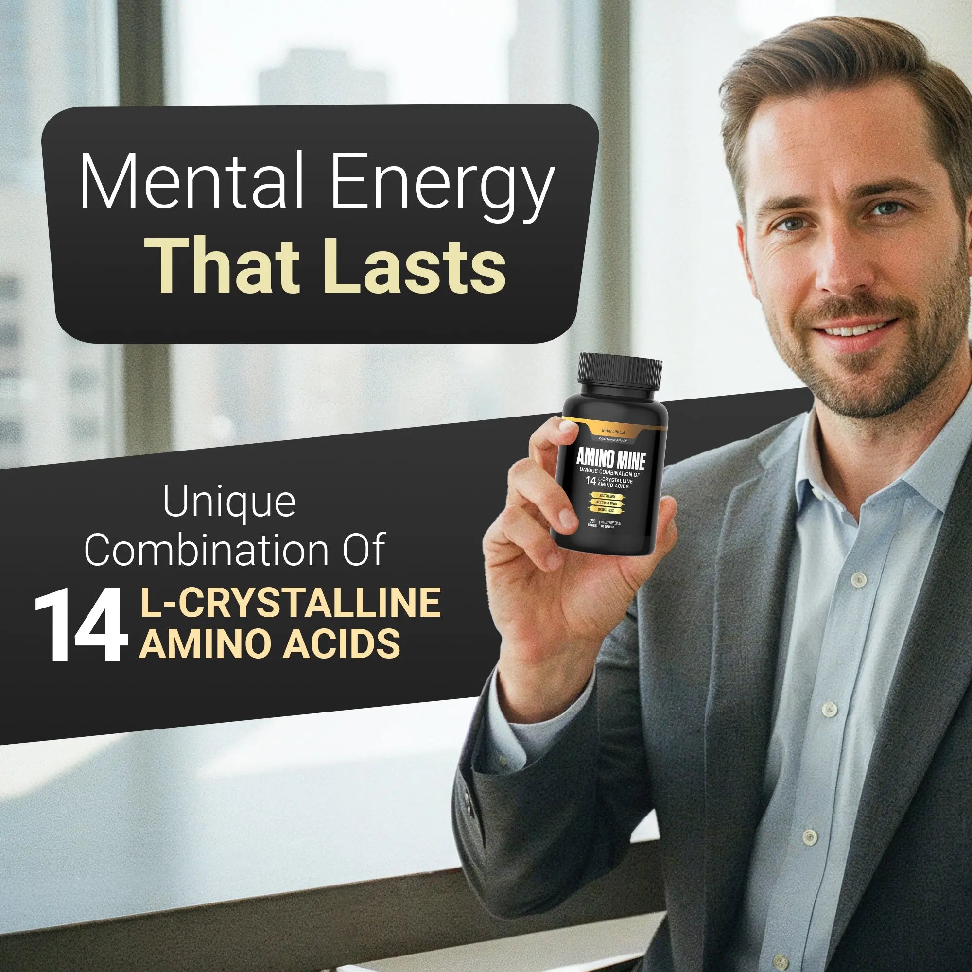 Better Life Lab Aminomine Advanced Amino Acid Supplement - Brain Health Memory and Focus Support - Image 4