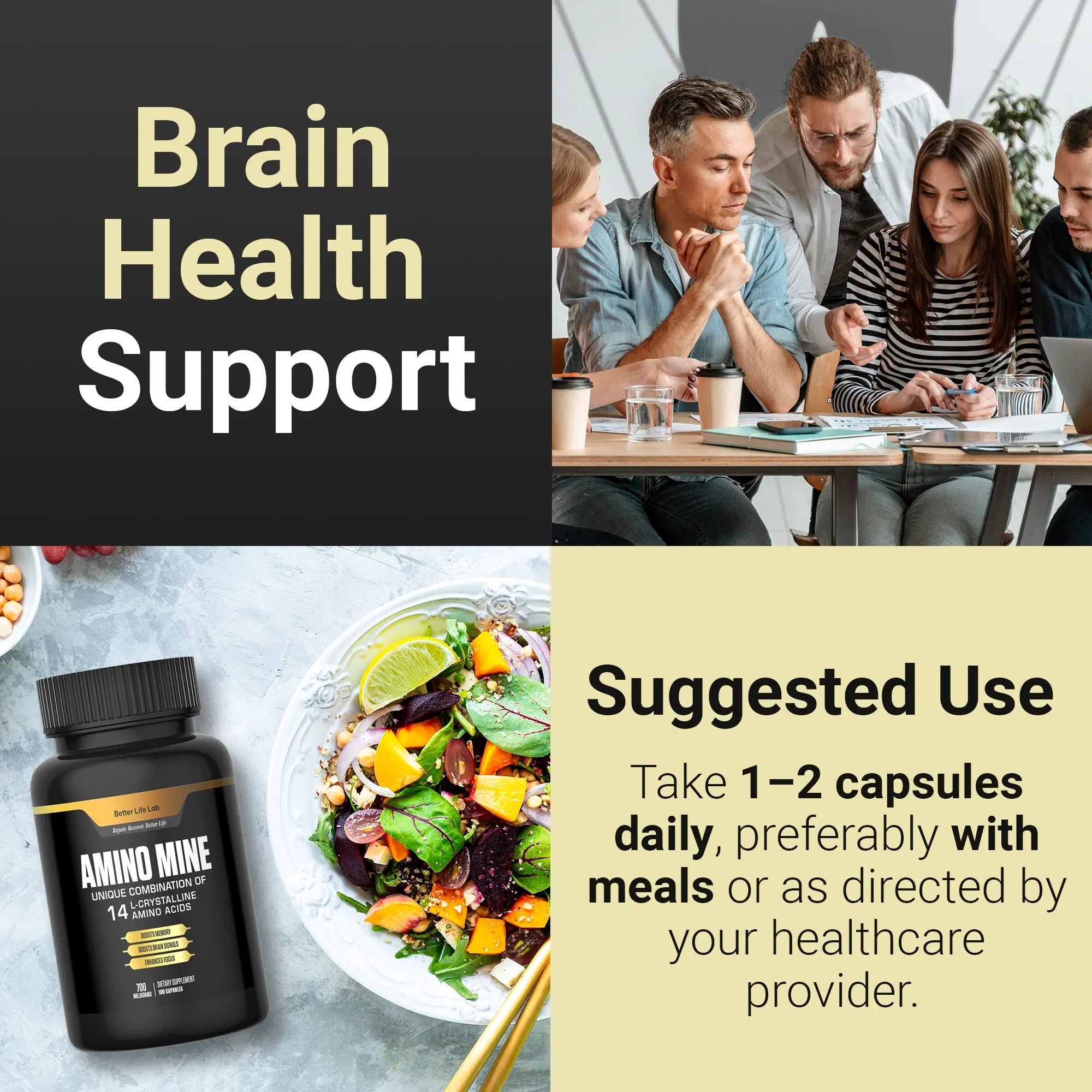 Better Life Lab Aminomine Advanced Amino Acid Supplement - Brain Health Memory and Focus Support - Image 5
